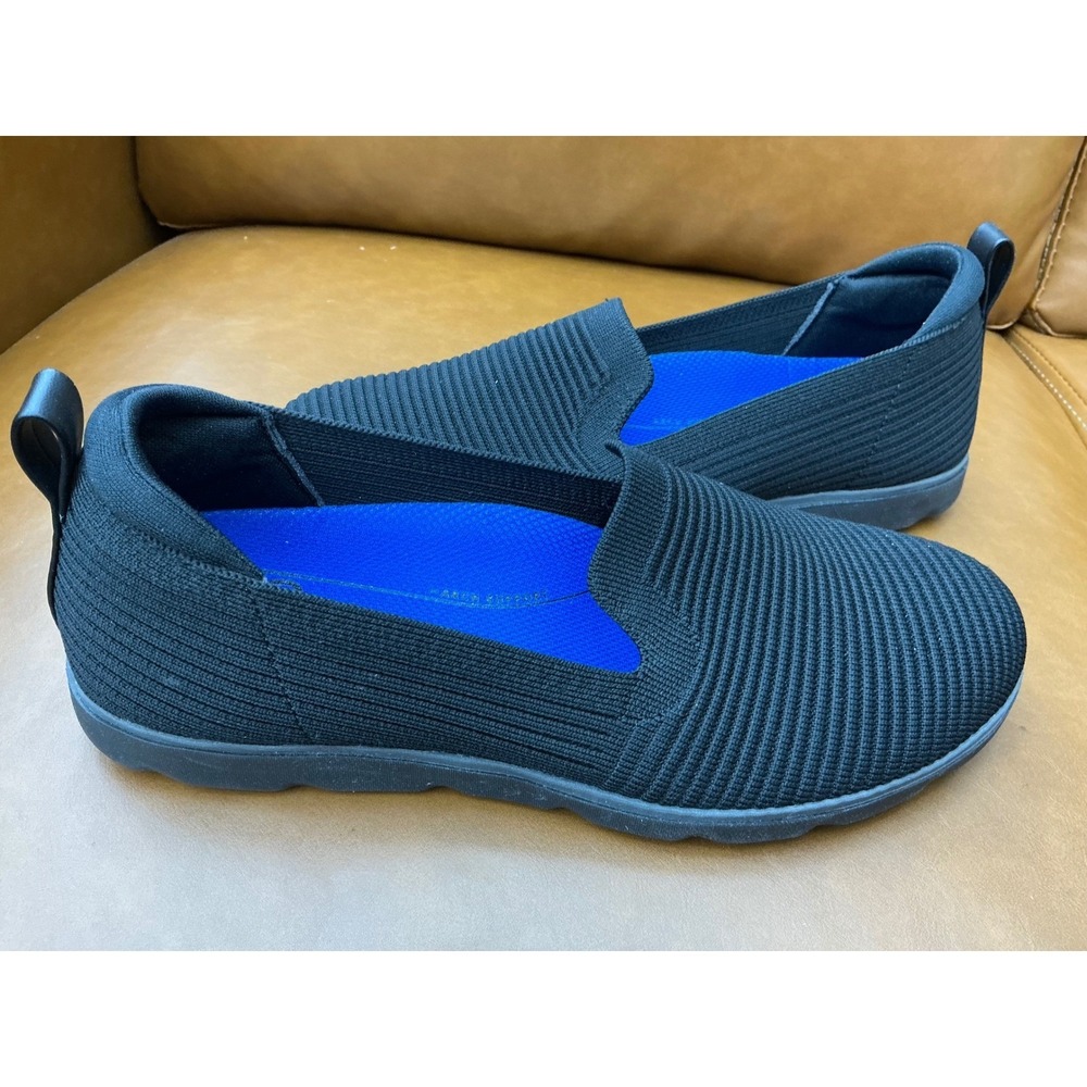 Ryka Effortless Slip On Shoes Women 8W Black Washable Knit‎ Loafers